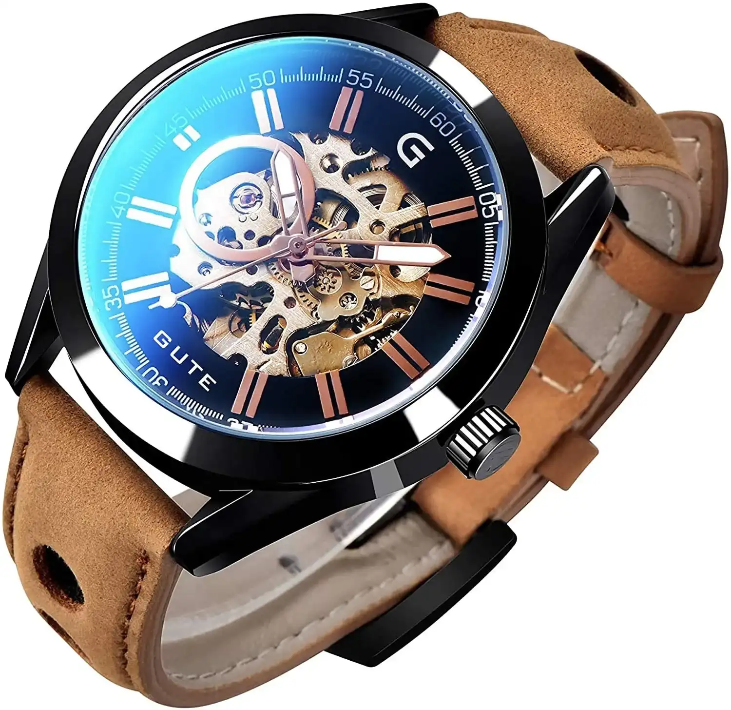 Lige skeleton automatic watch