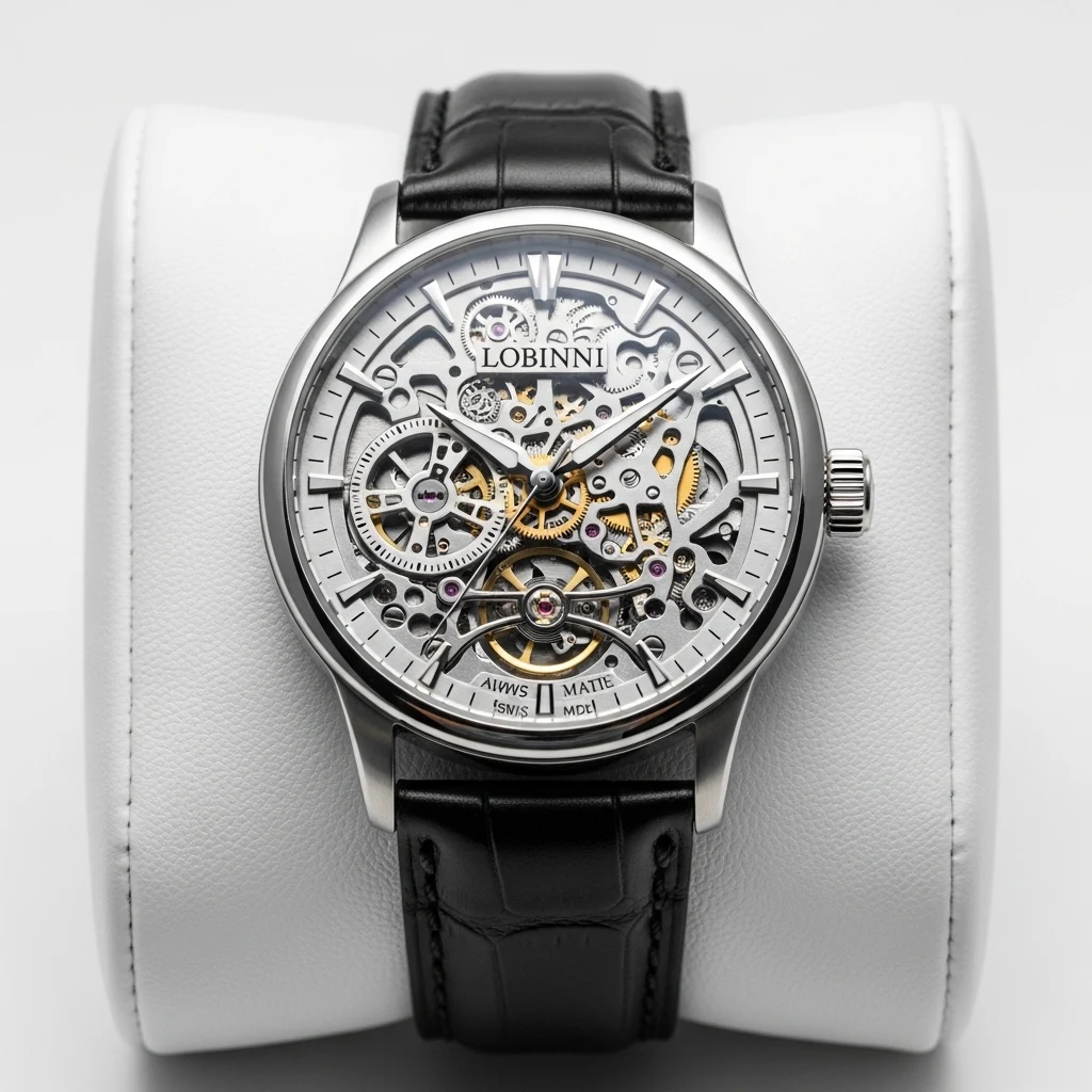 Lobinni skeleton automatic watch