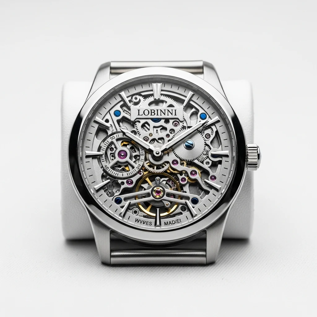 Lobinni skeleton automatic watch image 2