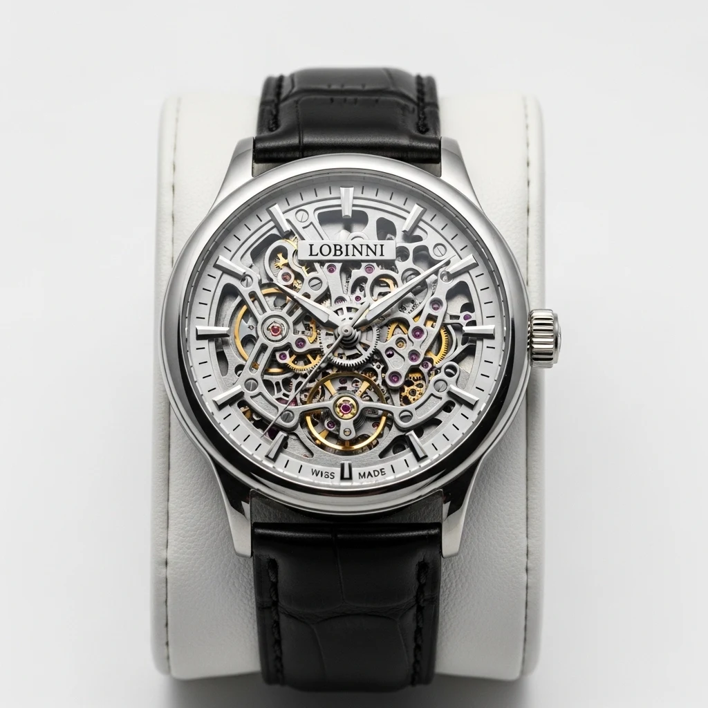 Lobinni skeleton automatic watch image 3
